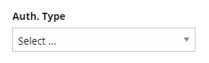 Clos-up of the Auth. Type list not expanded